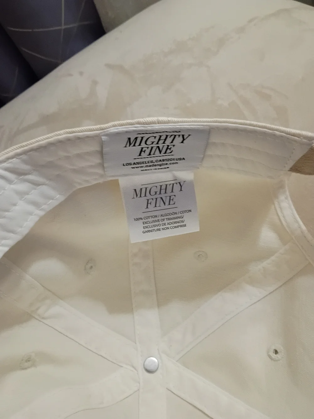 Mighty Fine NYC Embroidered Kids Cap - Cream and Tan